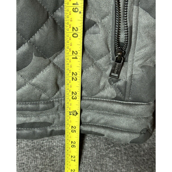 GUESS Jacket Mens Large Gray Camo Bomber Coat Full Zip Moto Biker M81L12 90s Y2K - Picture 9 of 10